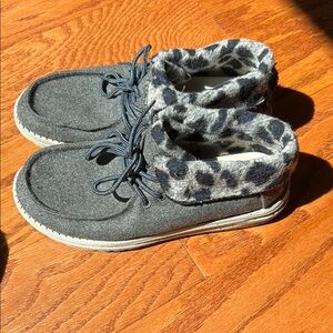 Hey Dudes Shoes with Leopard Print Trim